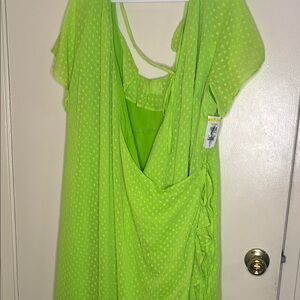 ASOS Green Resort Wear Sundress with Cowl Neck and Dolman Sleeves